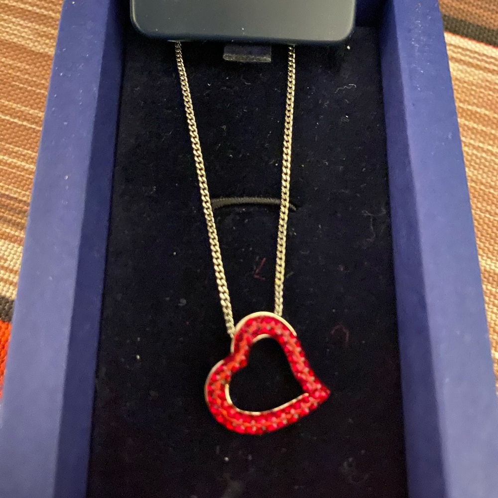 Swarovski Elegant Red Heart Pendant Necklace